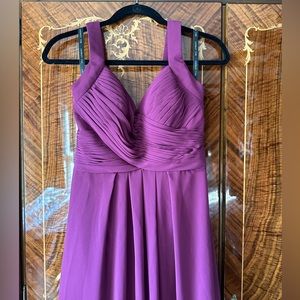 Bill Levkoff Plum Bridesmaid Formal Gown Halter 8